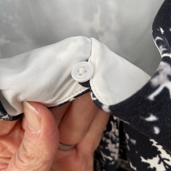 Club Monaco Floral Puff Sleeve Wrap Tie Midi Semi-Formal Party Dress - Picture 9 of 9